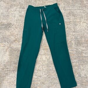 Figs green skinny scrub pants XS petite wide leg